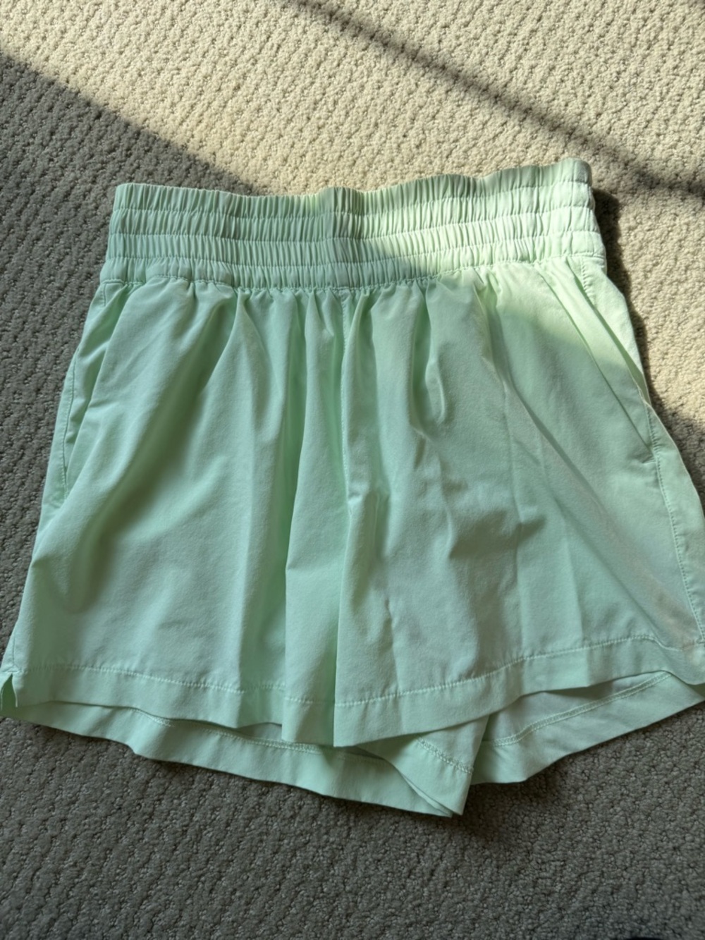 Athleta Mint Elastic-Waist Athletic Shorts